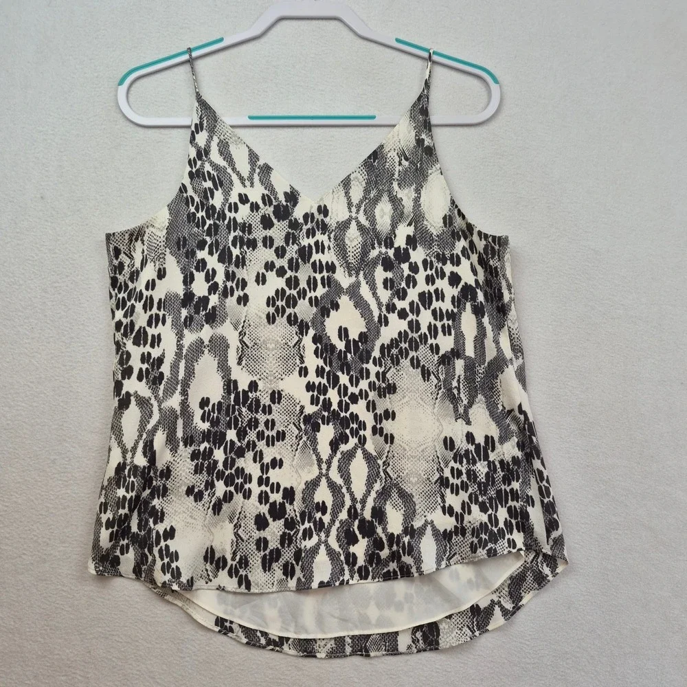 Express Snakeskin Blouse Sleeveless White Gray Tank Top Animal Print Chic Sexy M - Picture 11 of 13
